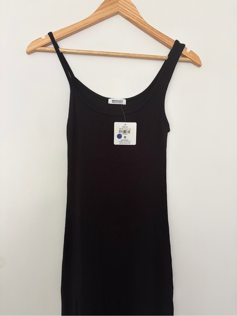 NWT LAmade Black Ribbed sheath dress — asymmetrical straps, never worn, chic